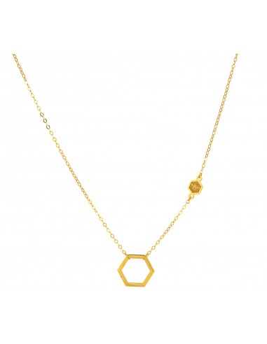 Halskette mit Hexagonen - vergoldetes Silber