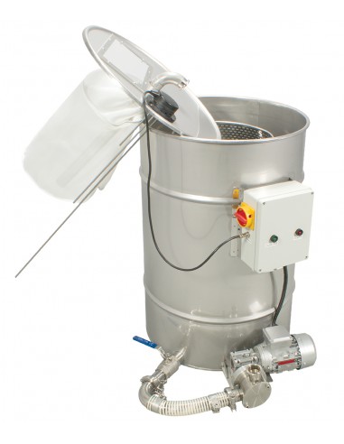 Absetzbehälter mit Pumpe zum Honig filtern